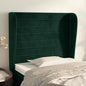 JUNG Vida Kopfteil mit Ohren Dunkelgrün 103x23x118/128 cm Samt