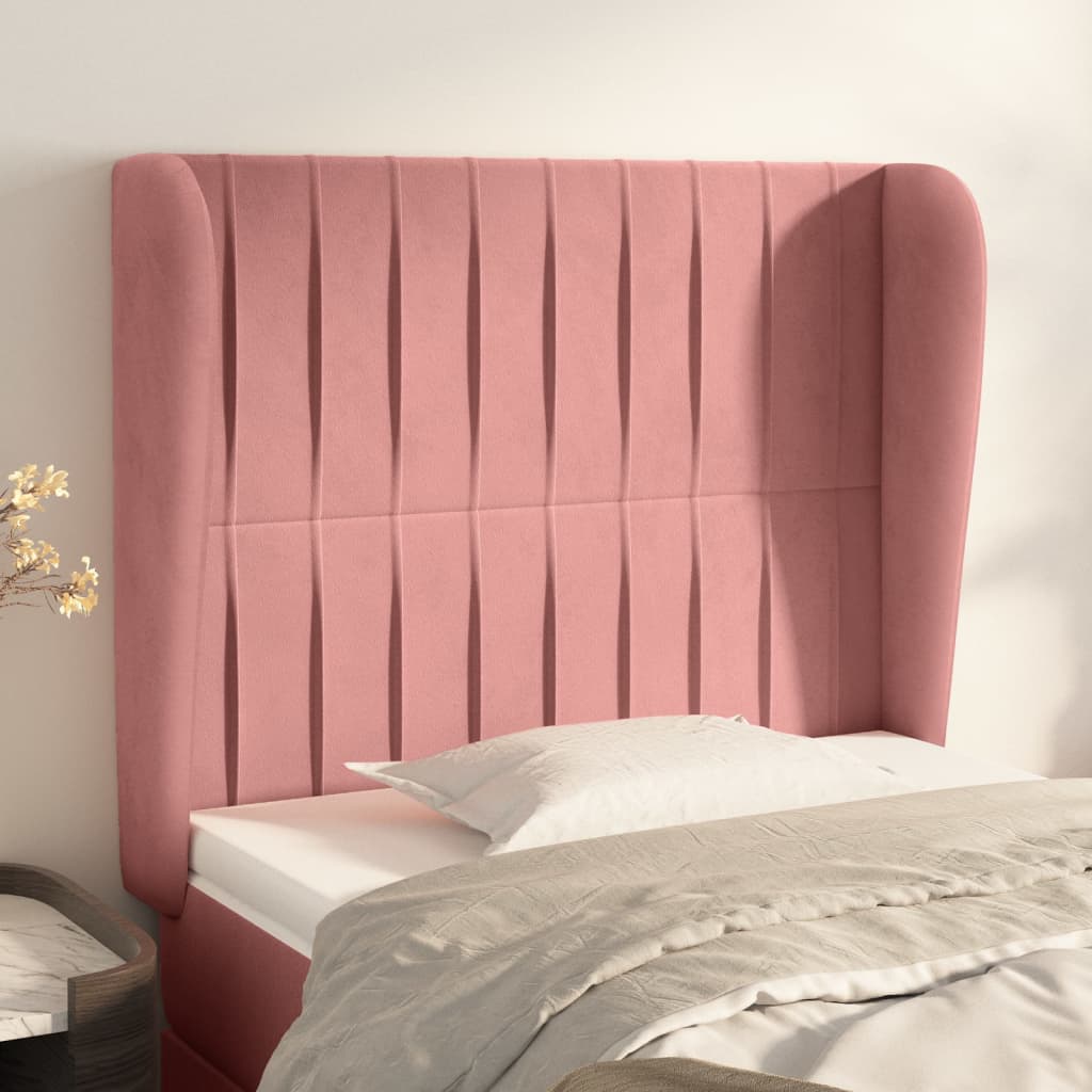 JUNG Vida Kopfteil mit Ohren Rosa 103x23x118/128 cm Samt