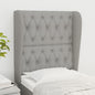 JUNG Vida Kopfteil mit Ohren Hellgrau 83x23x118/128 cm Stoff