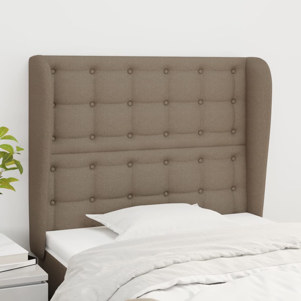 JUNG Vida Kopfteil mit Ohren Taupe 83x23x118/128 cm Stoff