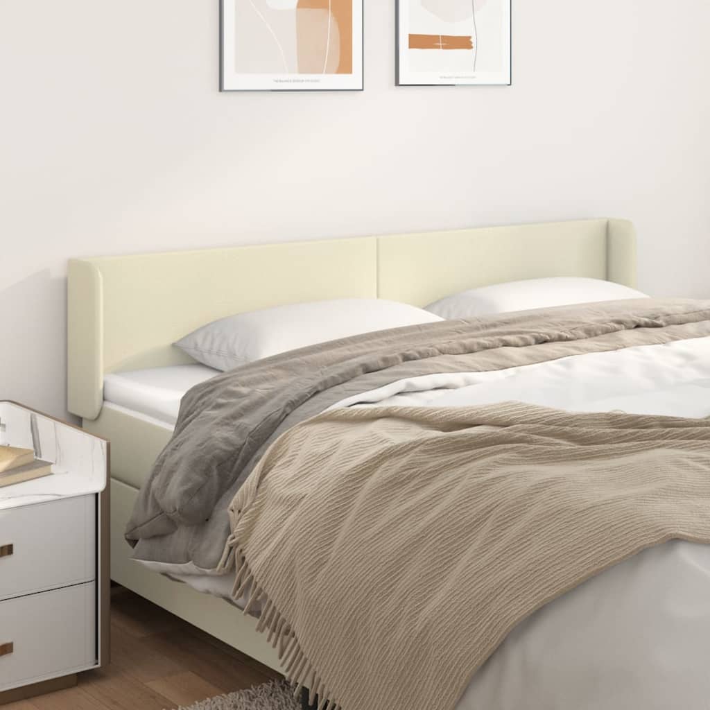 JUNG Vida Kopfteil mit Ohren Creme 183x16x78/88 cm Kunstleder