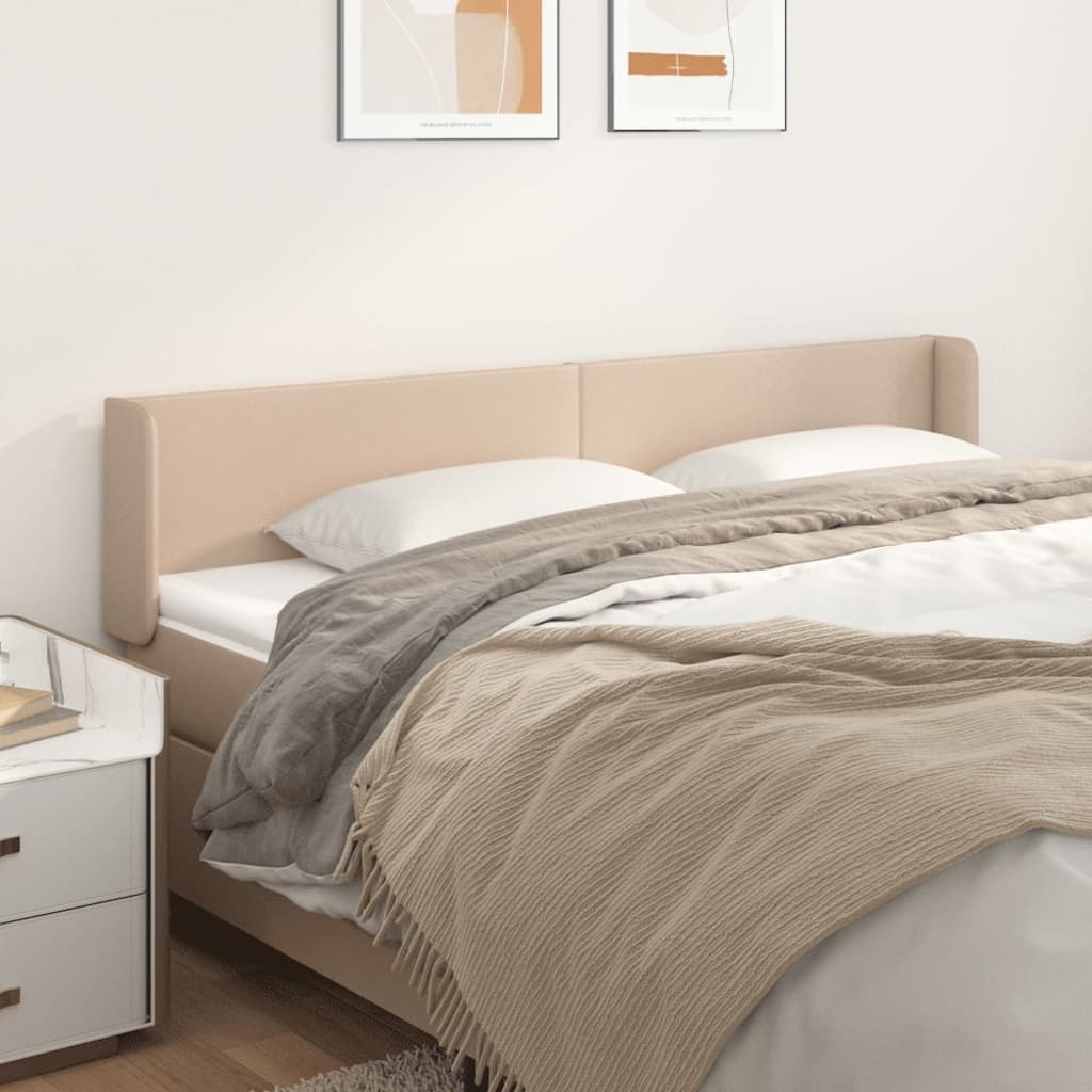 JUNG Vida Kopfteil mit Ohren Cappuccino-Braun 183x16x78/88 cm Kunstleder