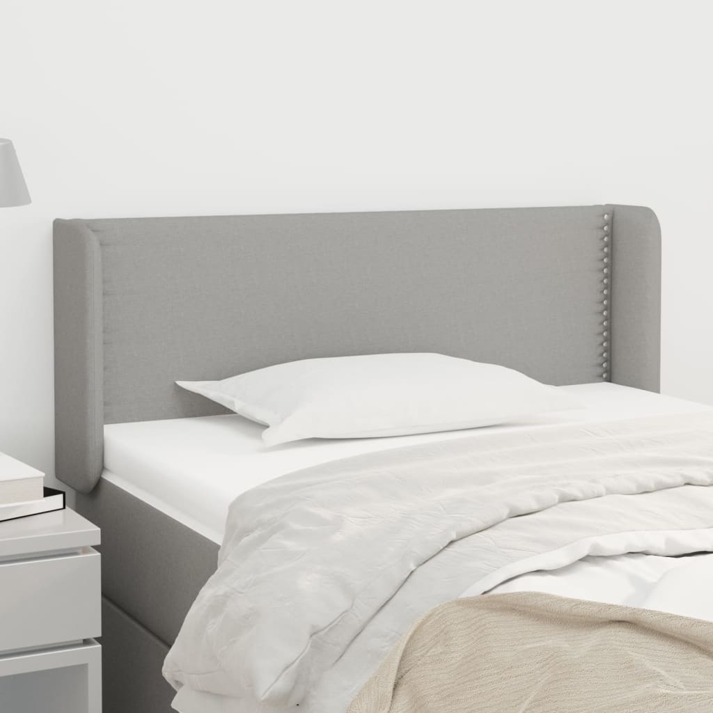 JUNG Vida Kopfteil mit Ohren Hellgrau 83x16x78/88 cm Stoff