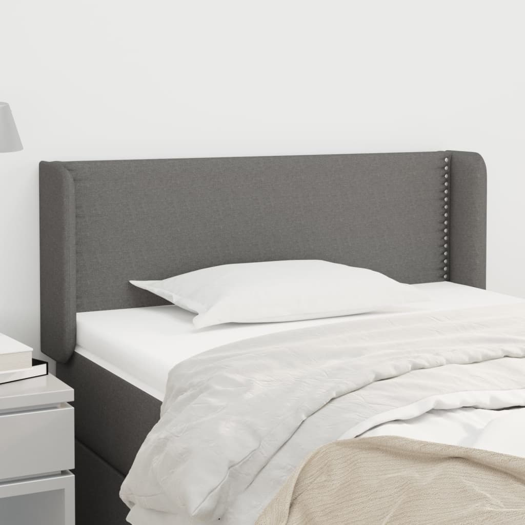 JUNG Vida Kopfteil mit Ohren Dunkelgrau 83x16x78/88 cm Stoff