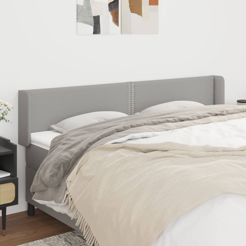 JUNG Vida Kopfteil mit Ohren Hellgrau 183x16x78/88 cm Stoff