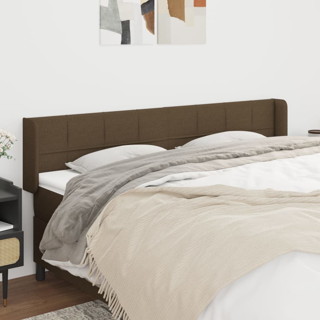 JUNG Vida Kopfteil mit Ohren Dunkelbraun 183x16x78/88 cm Stoff