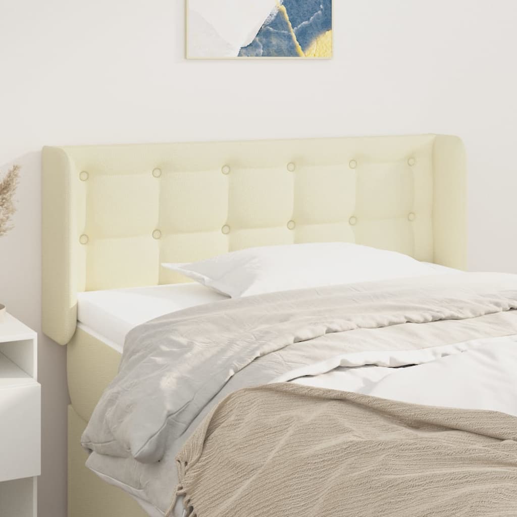 JUNG Vida Kopfteil mit Ohren Creme 103x16x78/88 cm Kunstleder