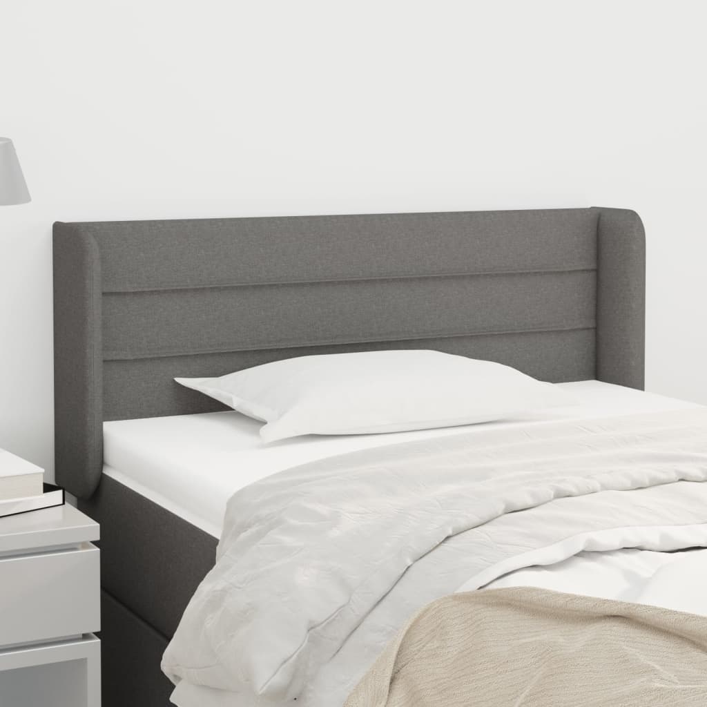 JUNG Vida Kopfteil mit Ohren Dunkelgrau 93x16x78/88 cm Stoff