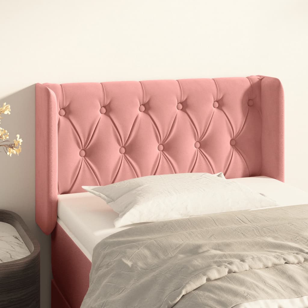 JUNG Vida Kopfteil mit Ohren Rosa 83x16x78/88 cm Samt