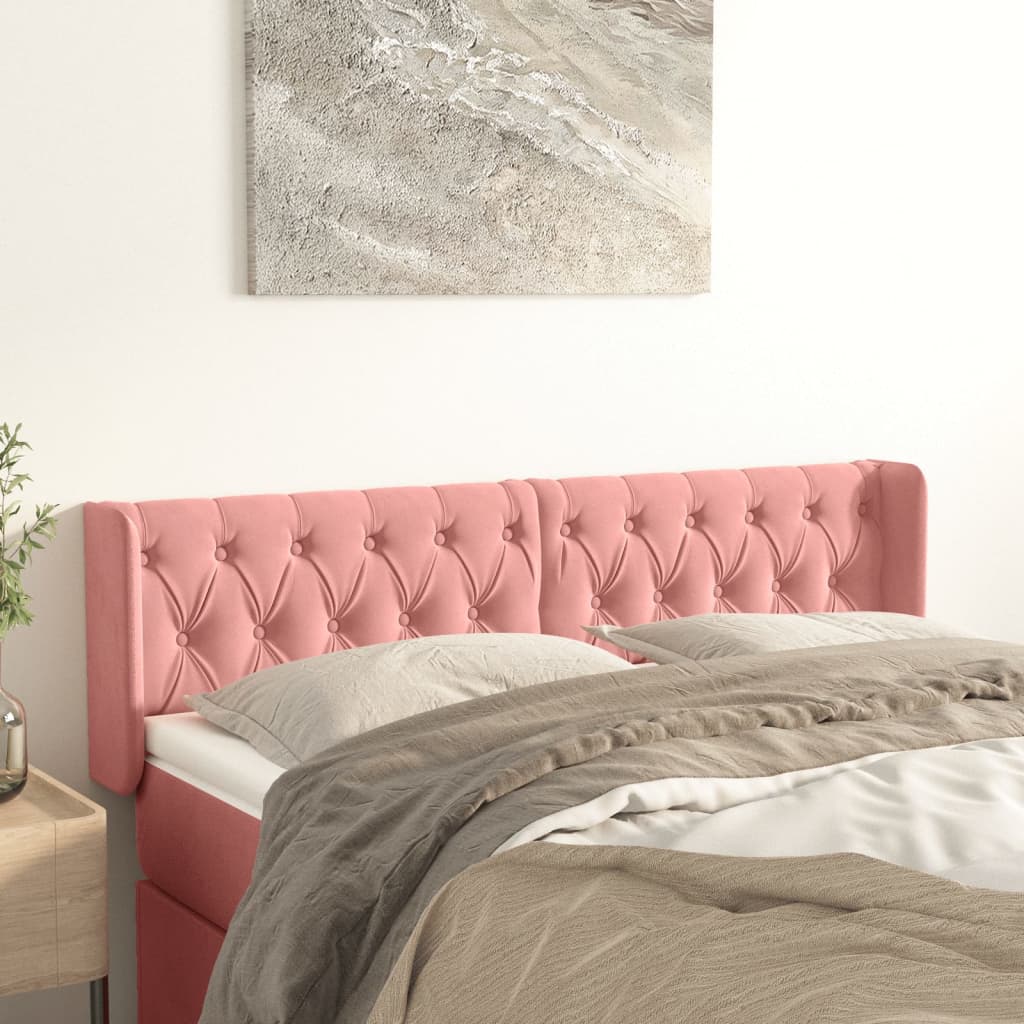 JUNG Vida Kopfteil mit Ohren Rosa 147x16x78/88 cm Samt