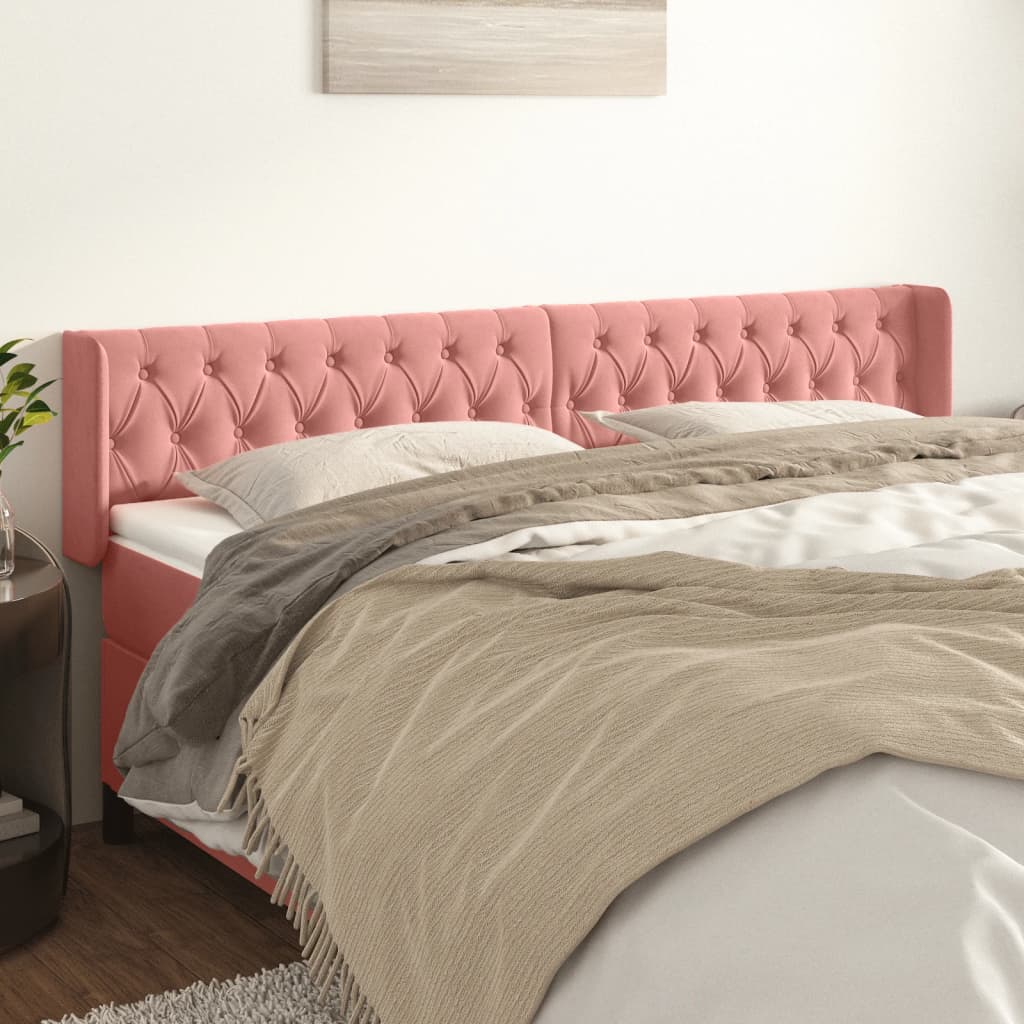 JUNG Vida Kopfteil mit Ohren Rosa 183x16x78/88 cm Samt