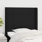 JUNG Vida Kopfteil mit Ohren Schwarz 103x16x118/128 cm Stoff
