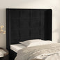 JUNG Vida Kopfteil mit Ohren Schwarz 93x16x118/128 cm Samt