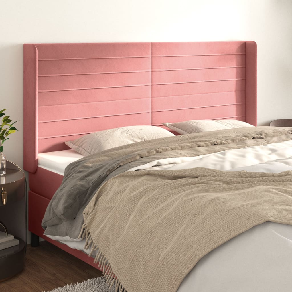 JUNG Vida Kopfteil mit Ohren Rosa 163x16x118/128 cm Samt