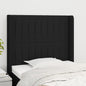 JUNG Vida Kopfteil mit Ohren Schwarz 93x16x118/128 cm Stoff