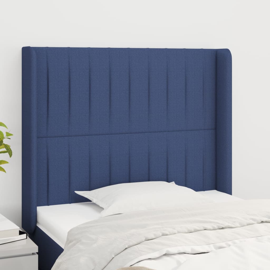 JUNG Vida Kopfteil mit Ohren Blau 103x16x118/128 cm Stoff
