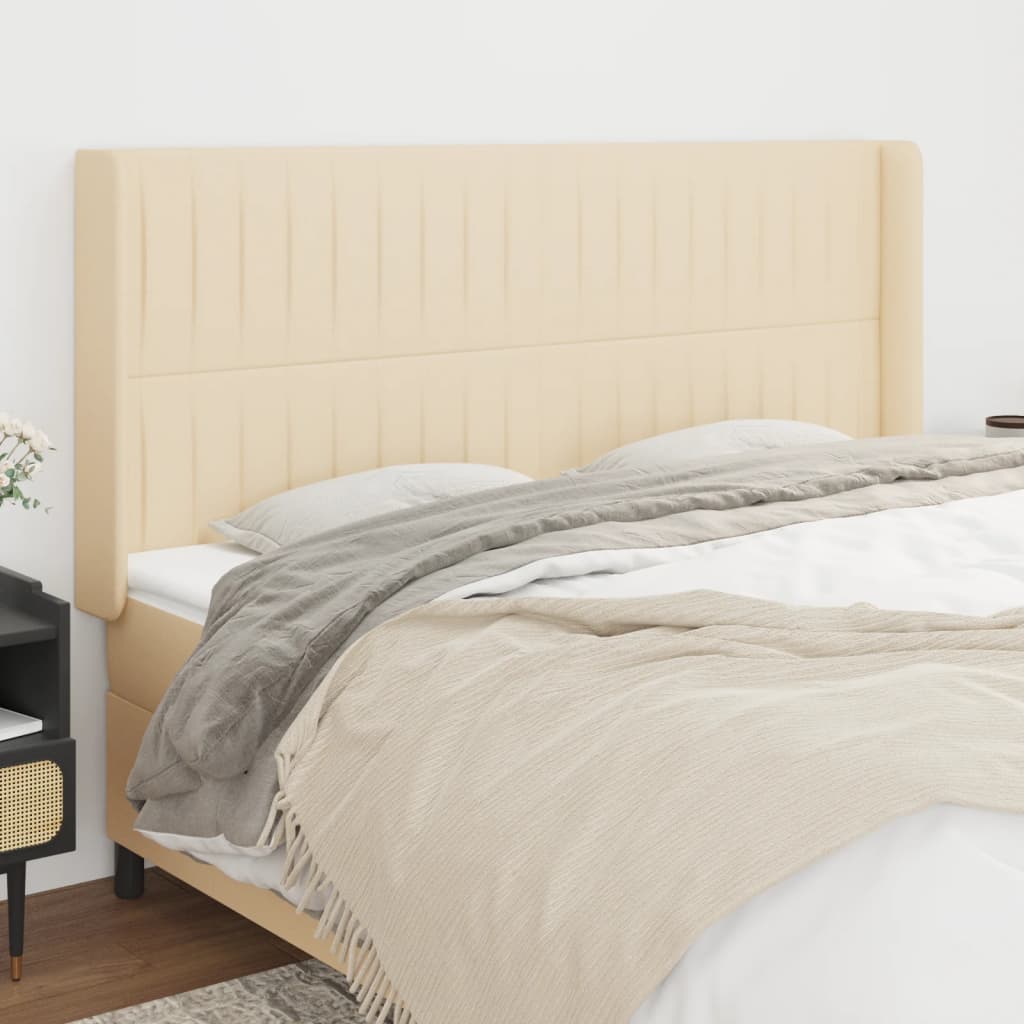 JUNG Vida Kopfteil mit Ohren Creme 163x16x118/128 cm Stoff