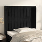 JUNG Vida Kopfteil mit Ohren Schwarz 83x16x118/128 cm Samt