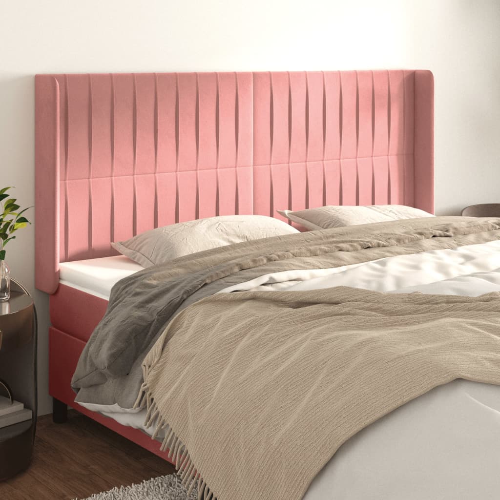 JUNG Vida Kopfteil mit Ohren Rosa 163x16x118/128 cm Samt