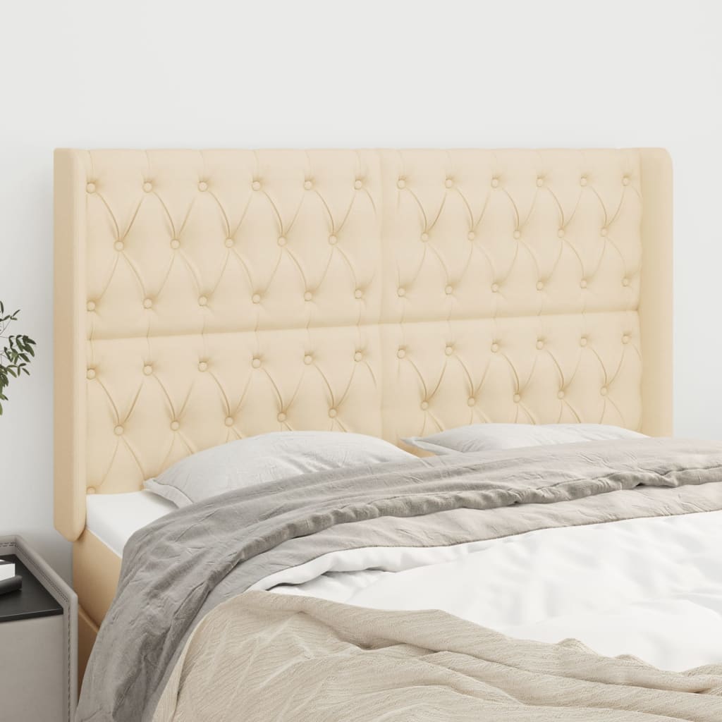 JUNG Vida Kopfteil mit Ohren Creme 147x16x118/128 cm Stoff