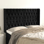 JUNG Vida Kopfteil mit Ohren Schwarz 163x16x118/128 cm Samt