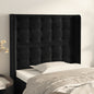 JUNG Vida Kopfteil mit Ohren Schwarz 103x16x118/128 cm Samt