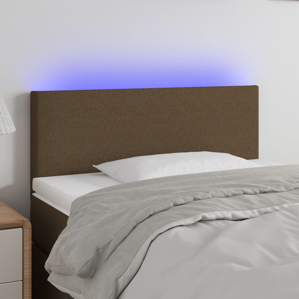 JUNG Vida LED Kopfteil Dunkelbraun 100x5x78/88 cm Stoff