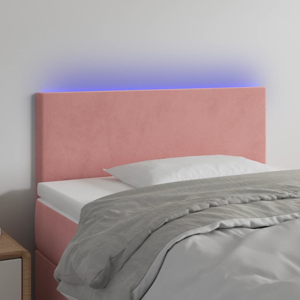 JUNG Vida LED Kopfteil Rosa 100x5x78/88 cm Samt
