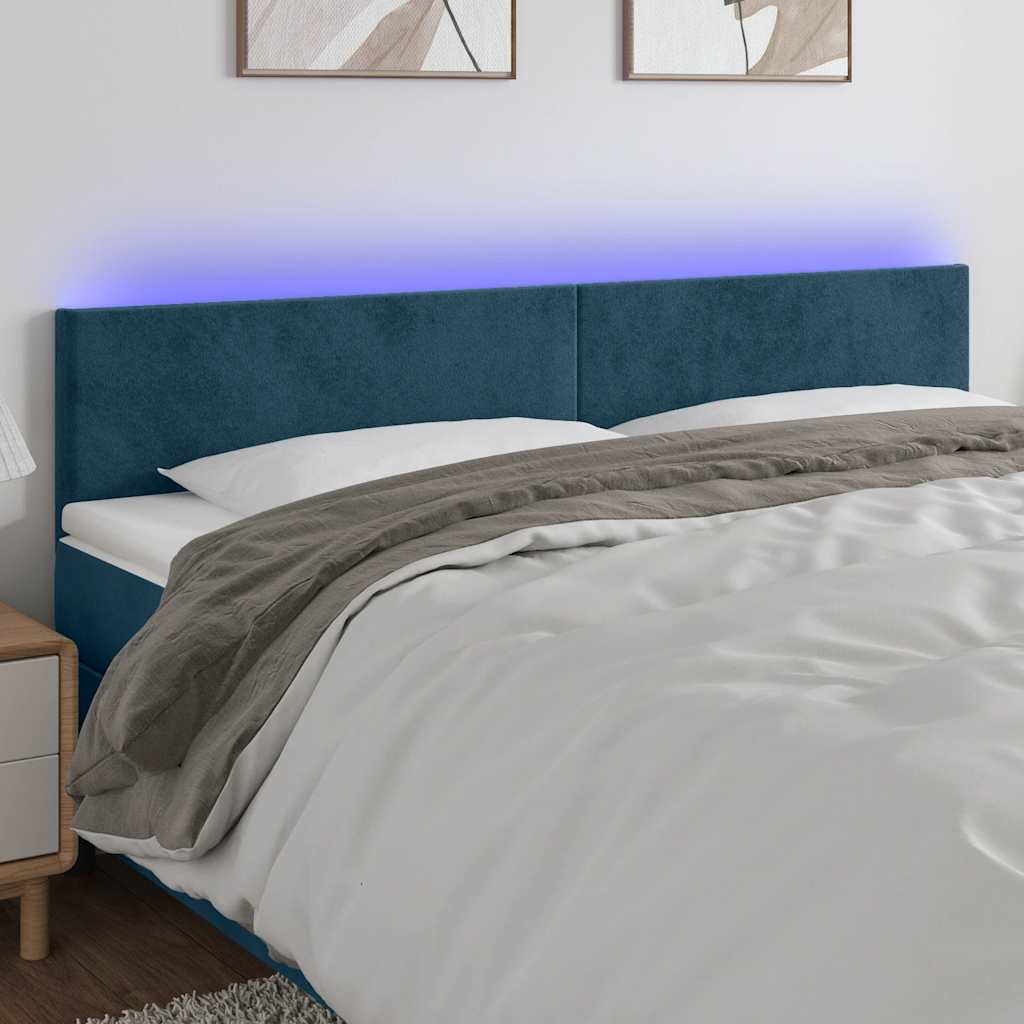 JUNG Vida LED Kopfteil Dunkelblau 180x5x78/88 cm Samt