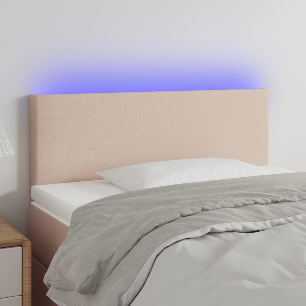 JUNG Vida LED Kopfteil Cappuccino-Braun 80x5x78/88 cm Kunstleder