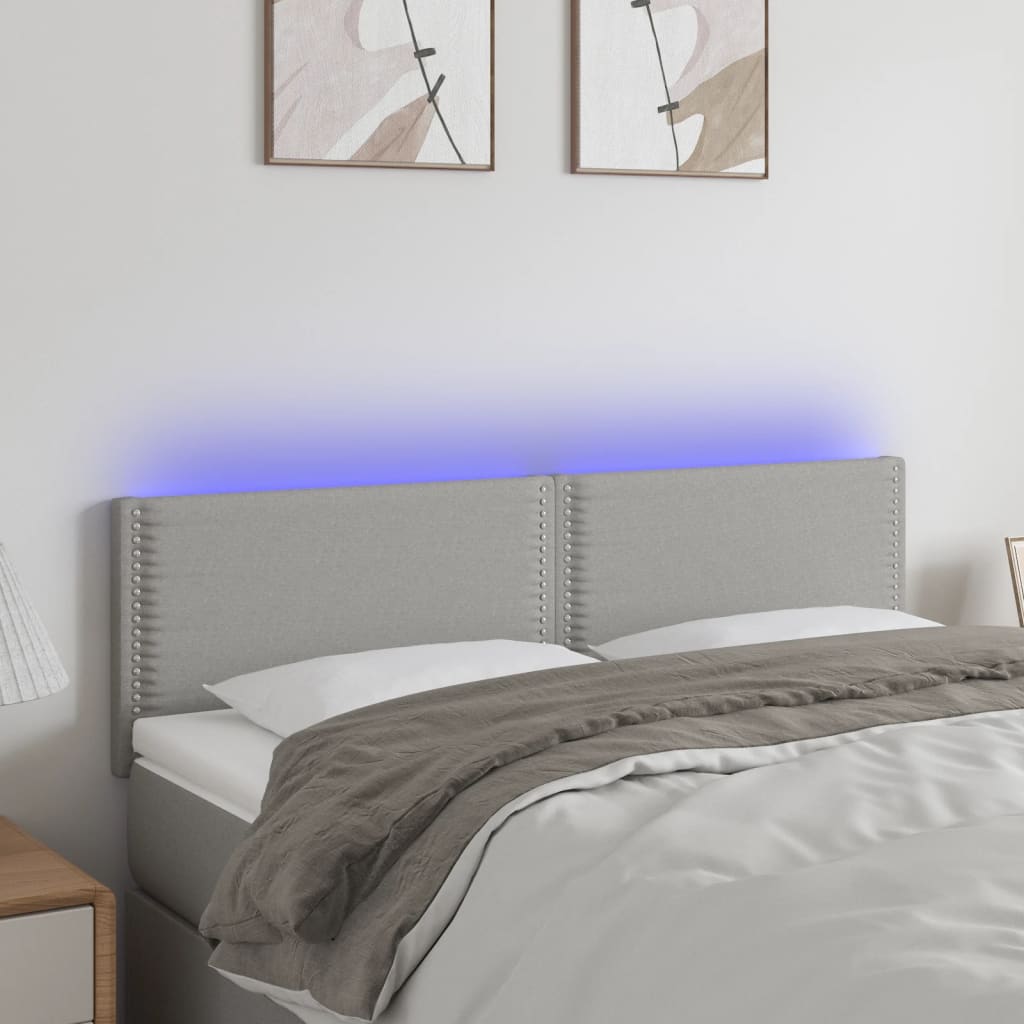 JUNG Vida LED Kopfteil Hellgrau 144x5x78/88 cm Stoff