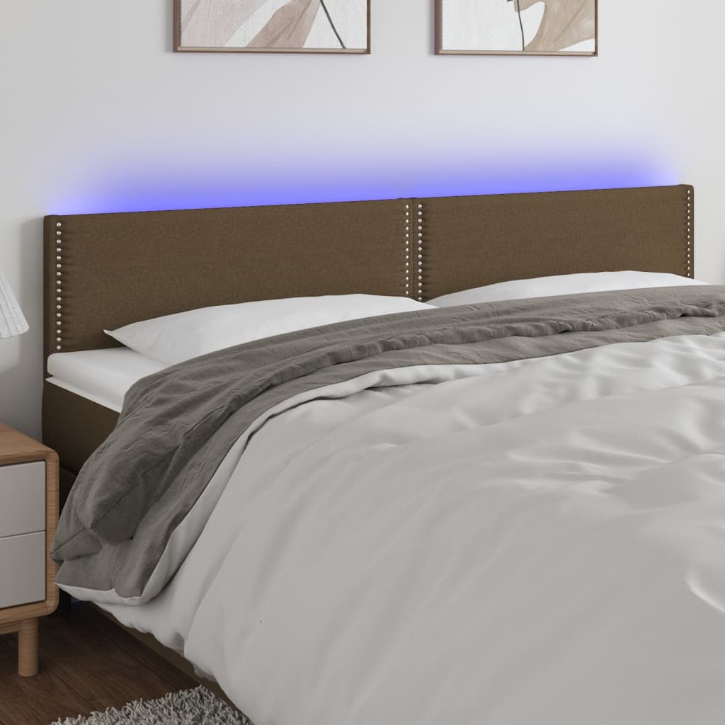 JUNG Vida LED Kopfteil Dunkelbraun 180x5x78/88 cm Stoff