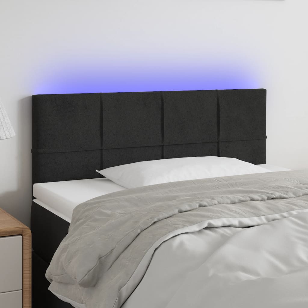 JUNG Vida LED Kopfteil Schwarz 90x5x78/88 cm Samt