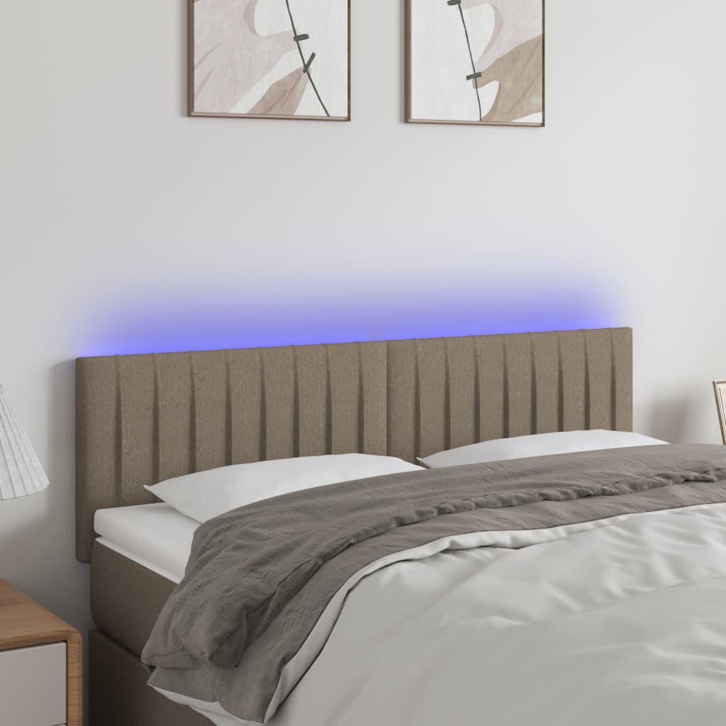 JUNG Vida LED Kopfteil Taupe 144x5x78/88 cm Stoff