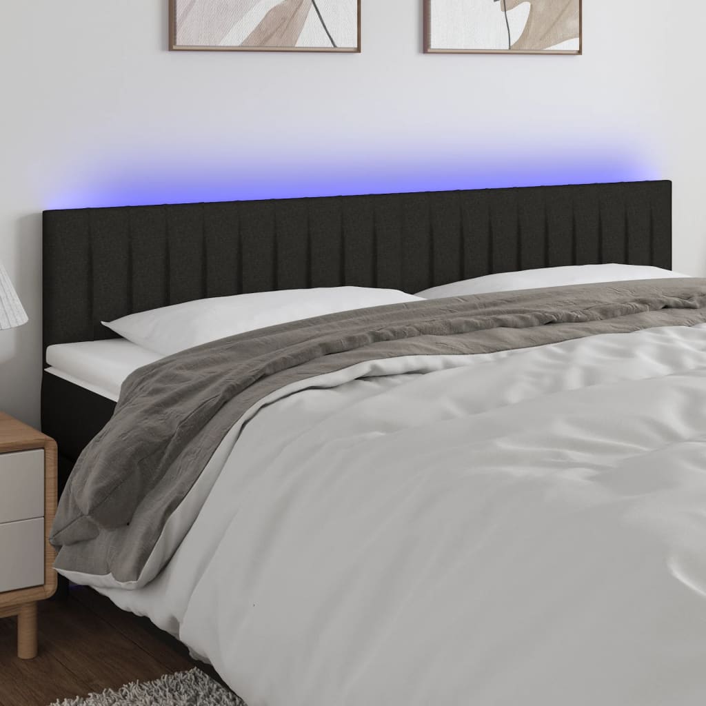 JUNG Vida LED Kopfteil Schwarz 200x5x78/88 cm Stoff