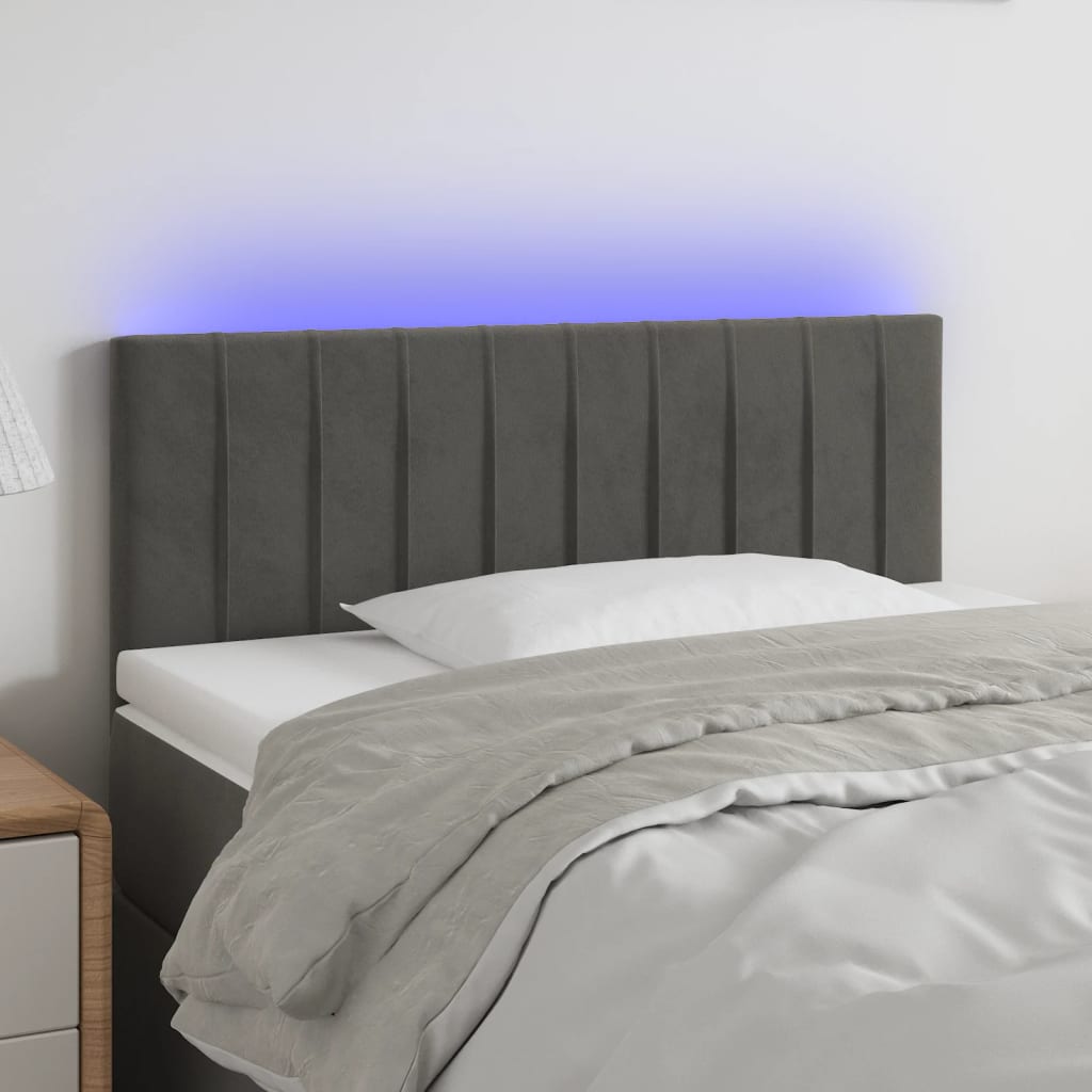 JUNG Vida LED Kopfteil Dunkelgrau 100x5x78/88 cm Samt