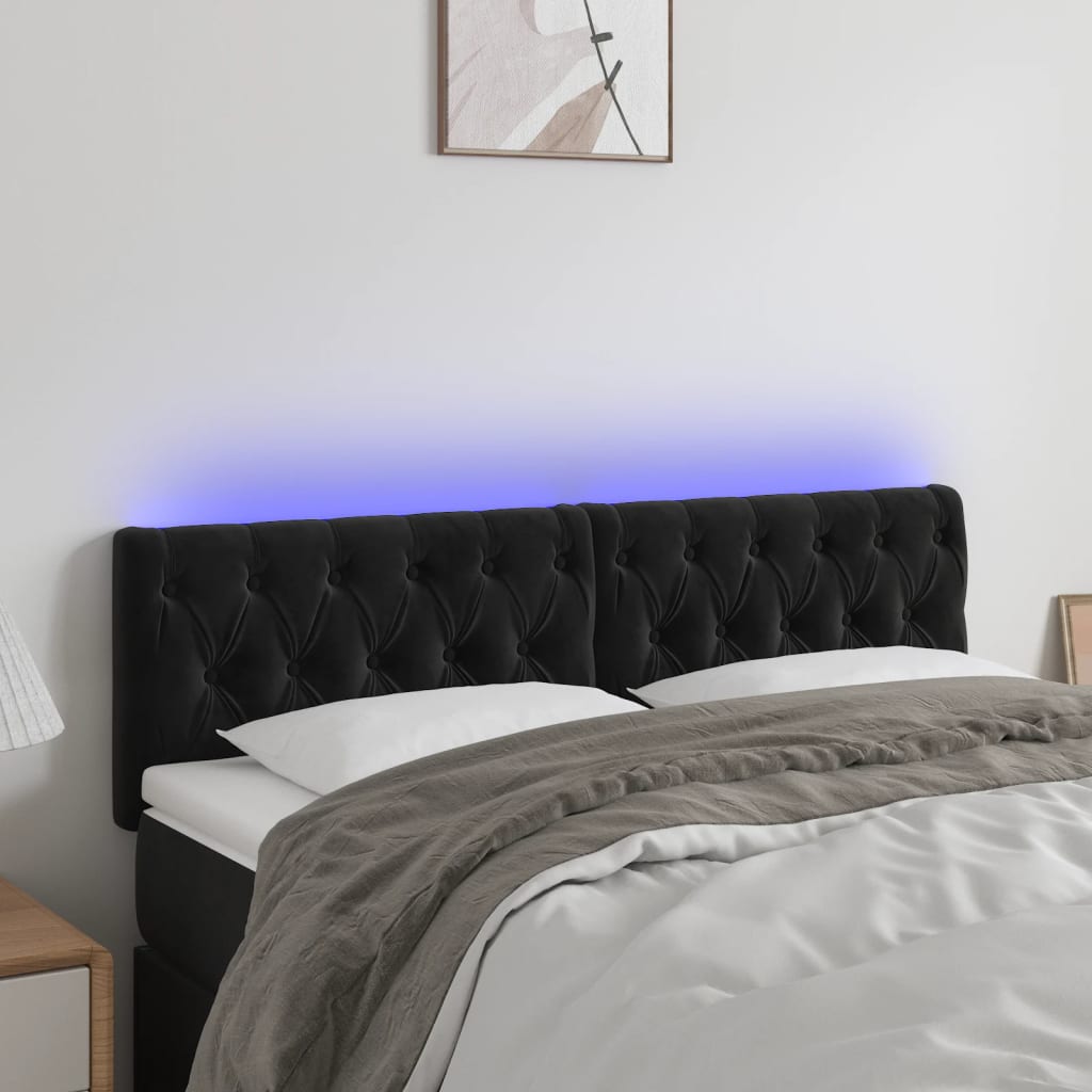 JUNG Vida LED Kopfteil Schwarz 160x7x78/88 cm Stoff