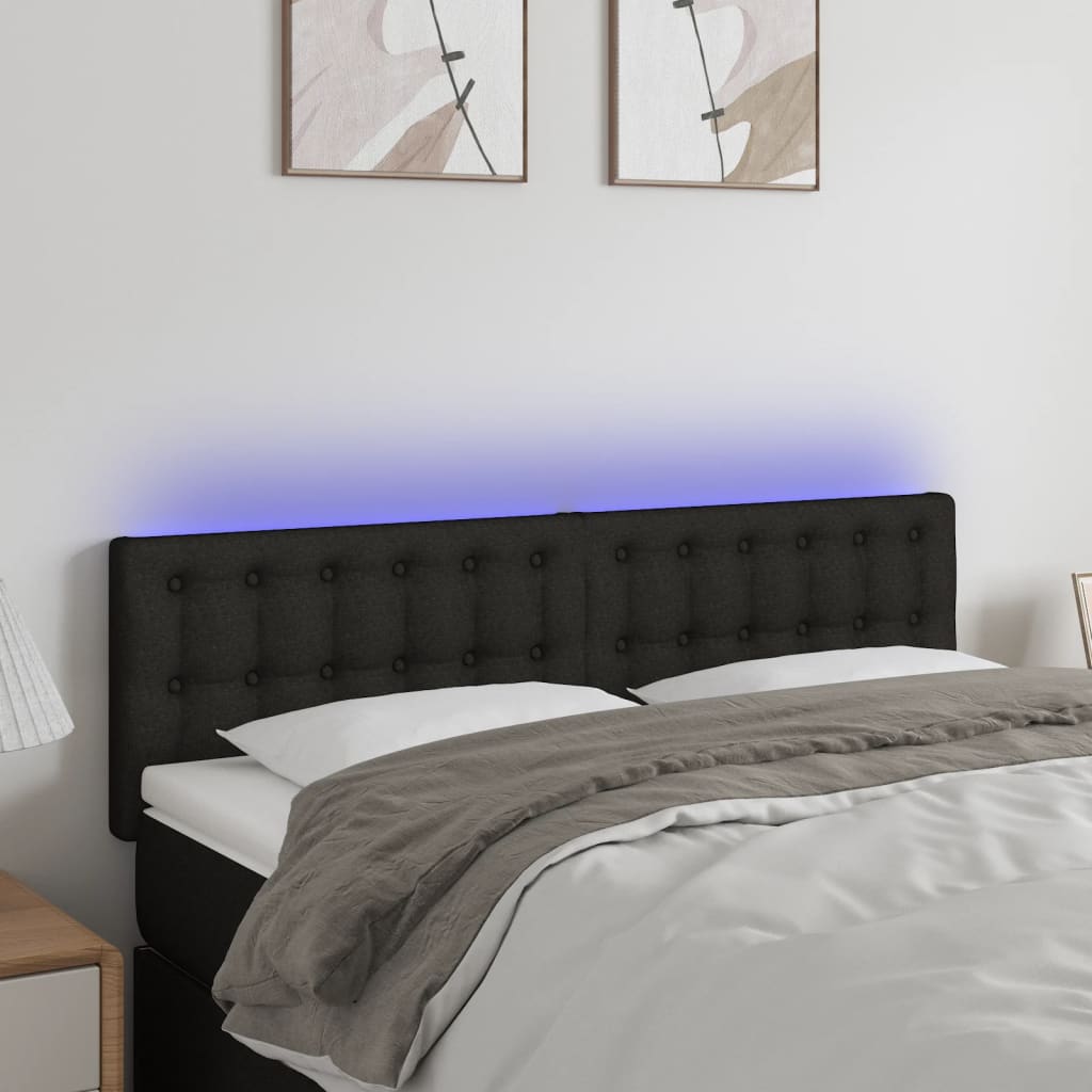 JUNG Vida LED Kopfteil Schwarz 144x5x78/88 cm Stoff