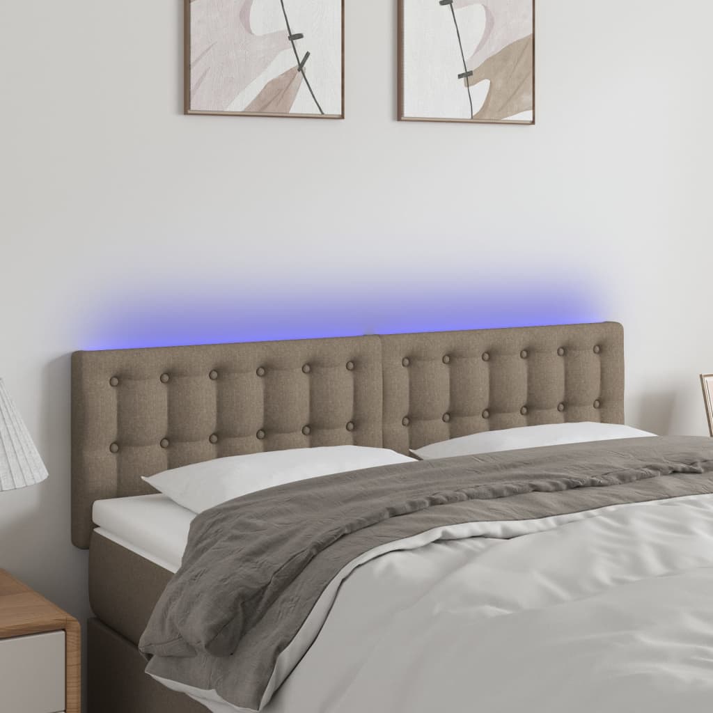 JUNG Vida LED Kopfteil Taupe 144x5x78/88 cm Stoff