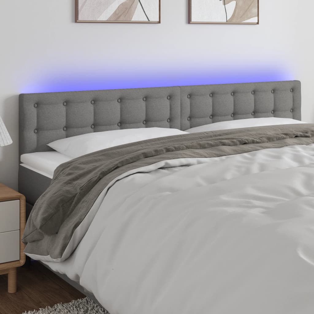 JUNG Vida LED Kopfteil Dunkelgrau 160x5x78/88 cm Stoff