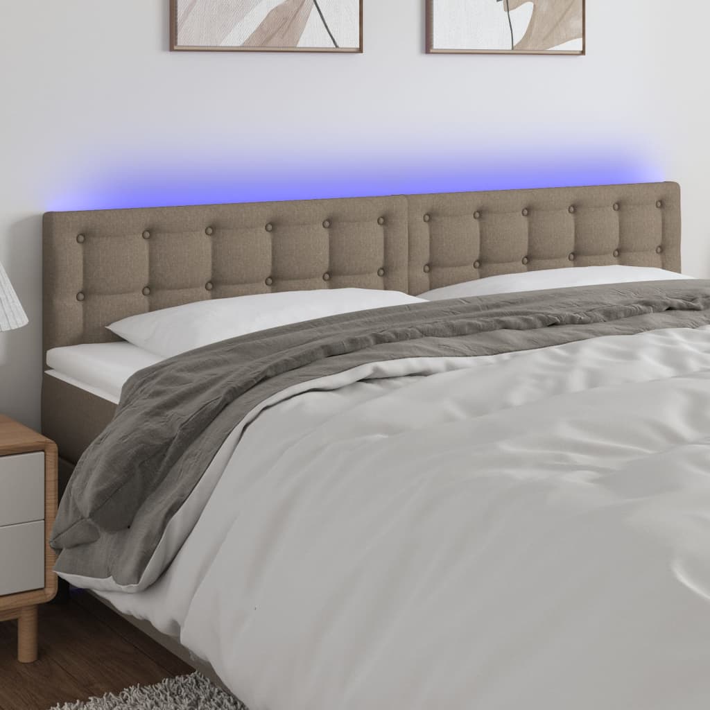 JUNG Vida LED Kopfteil Taupe 180x5x78/88 cm Stoff