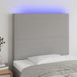 JUNG Vida LED Kopfteil Hellgrau 80x5x118/128 cm Stoff