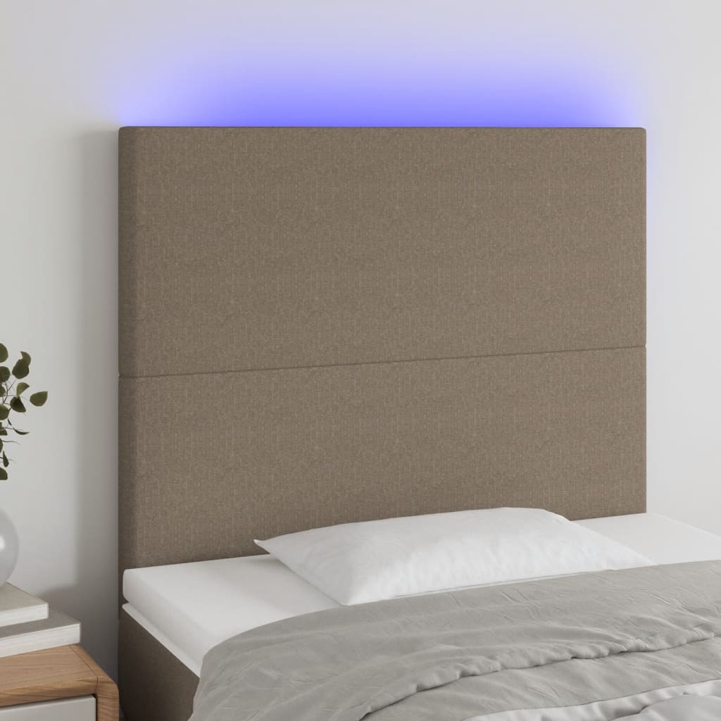 JUNG Vida LED Kopfteil Taupe 90x5x118/128 cm Stoff