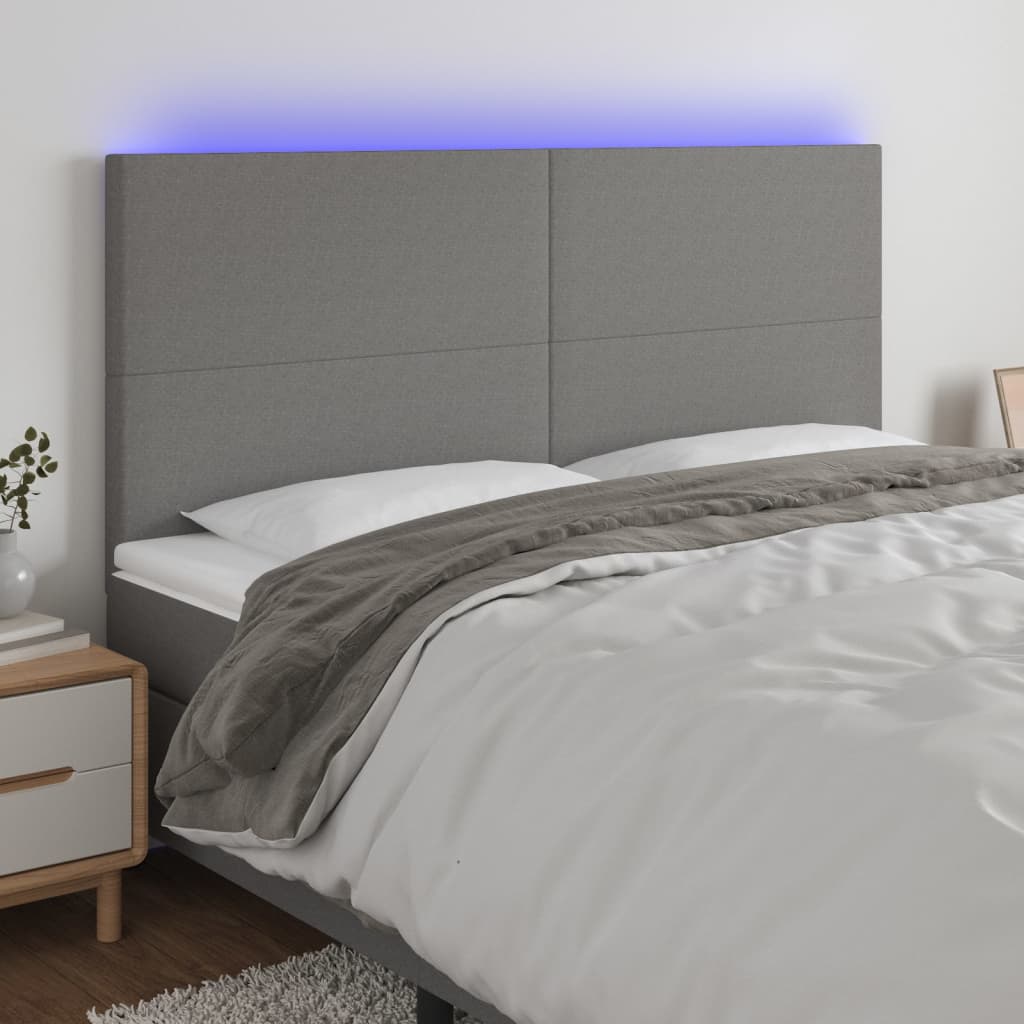 JUNG Vida LED Kopfteil Dunkelgrau 160x5x118/128 cm Stoff