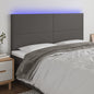 JUNG Vida LED Kopfteil Grau 160x5x118/128 cm Kunstleder