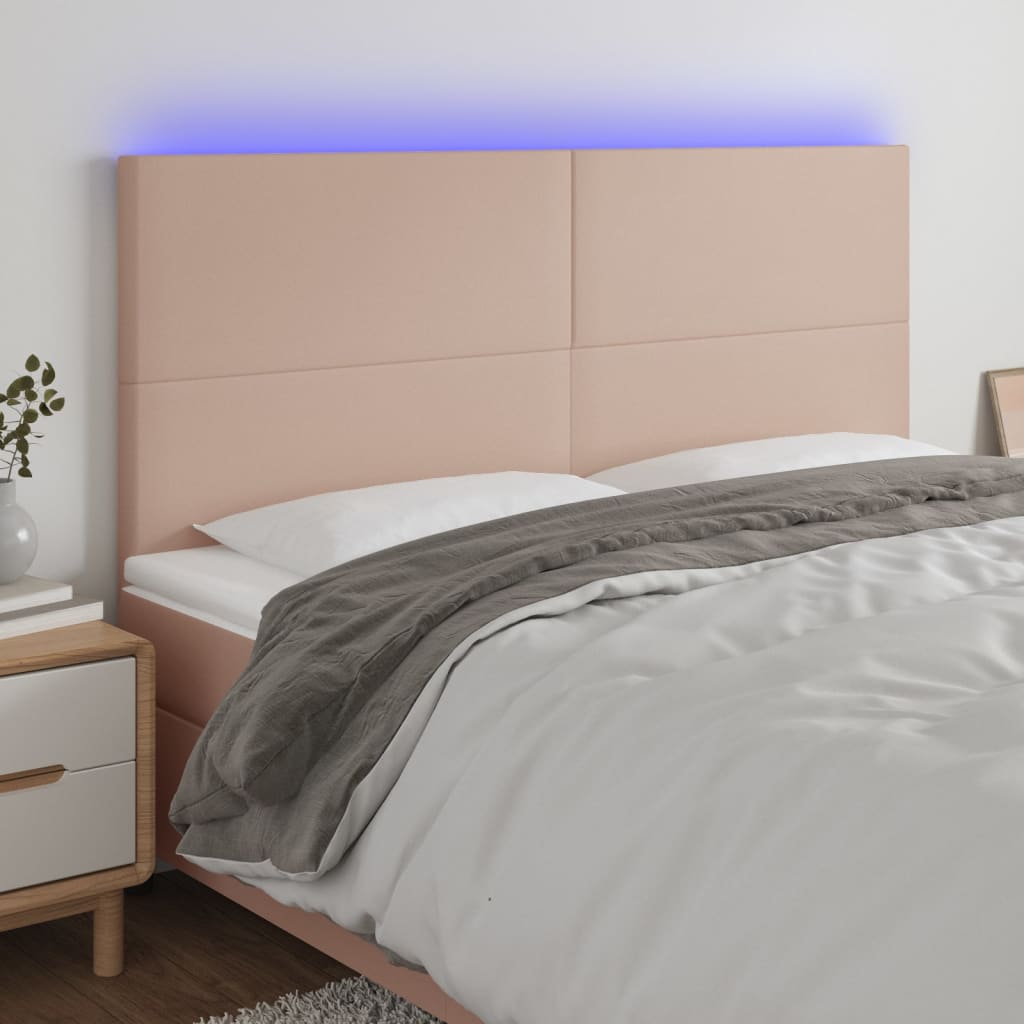 JUNG Vida LED Kopfteil Cappuccino-Braun 200x5x118/128cm Kunstleder