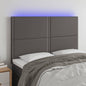 JUNG Vida LED Kopfteil Grau 144x5x118/128 cm Kunstleder