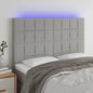 JUNG Vida LED Kopfteil Hellgrau 144x5x118/128 cm Stoff