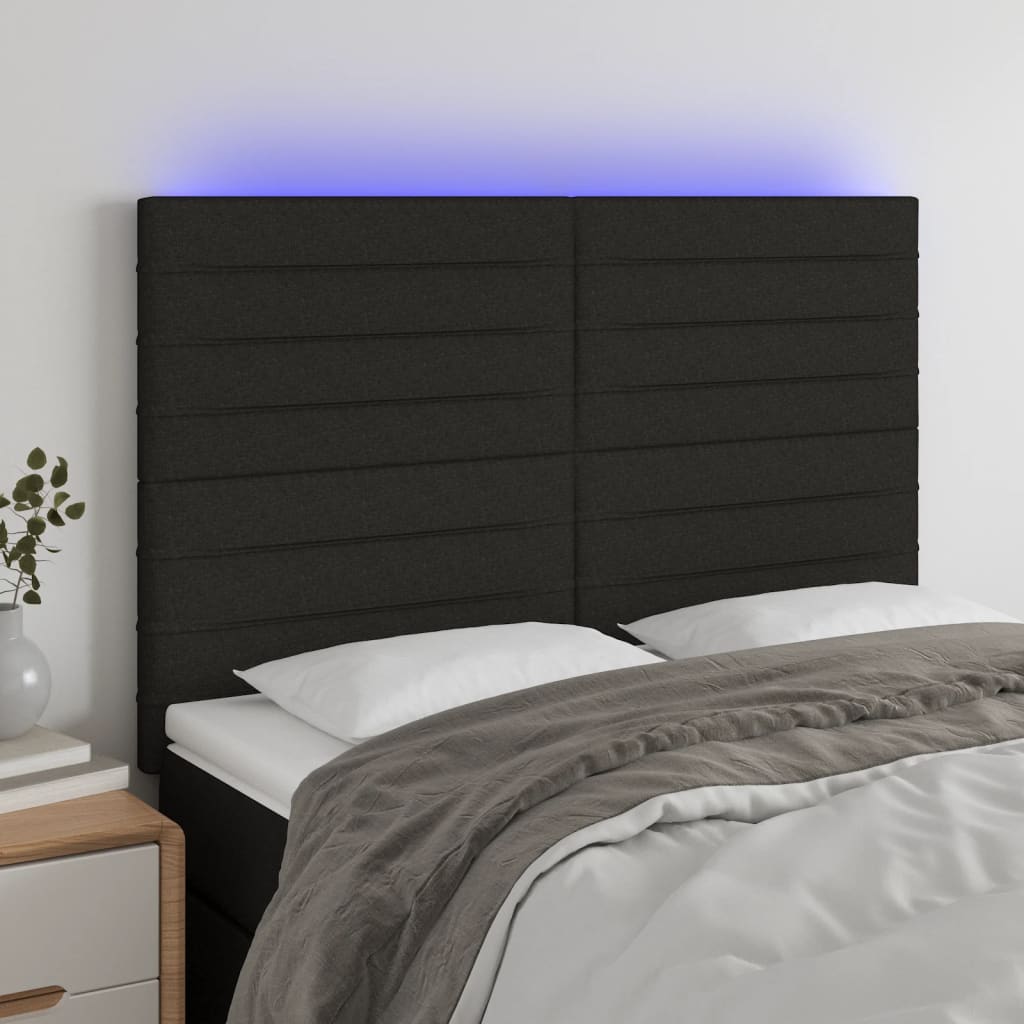 JUNG Vida LED Kopfteil Schwarz 144x5x118/128 cm Stoff