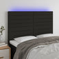 JUNG Vida LED Kopfteil Schwarz 144x5x118/128 cm Stoff